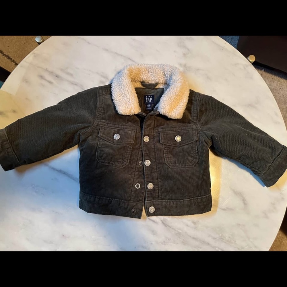 Baby GAP 12-18 month Olive Green Corduroy Jacket